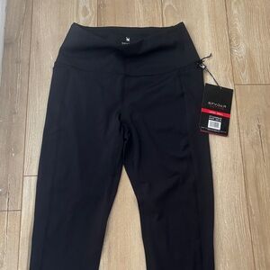 Spyder Jet Black Activewear Pants with Side Pockets Size Small NWT!